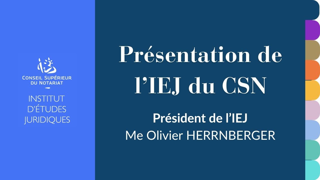 Présentation des missions de l'Institut  d'Etudes Juridiques (IEJ)