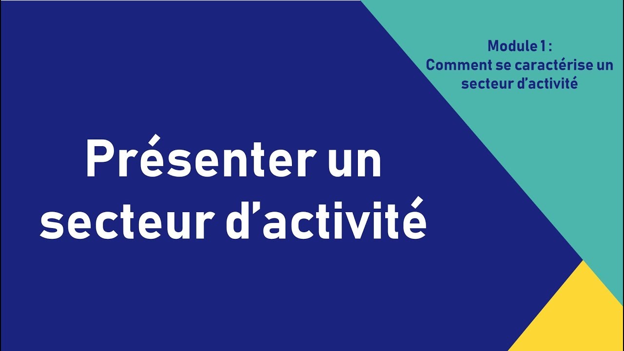 Présenter un secteur d'activité